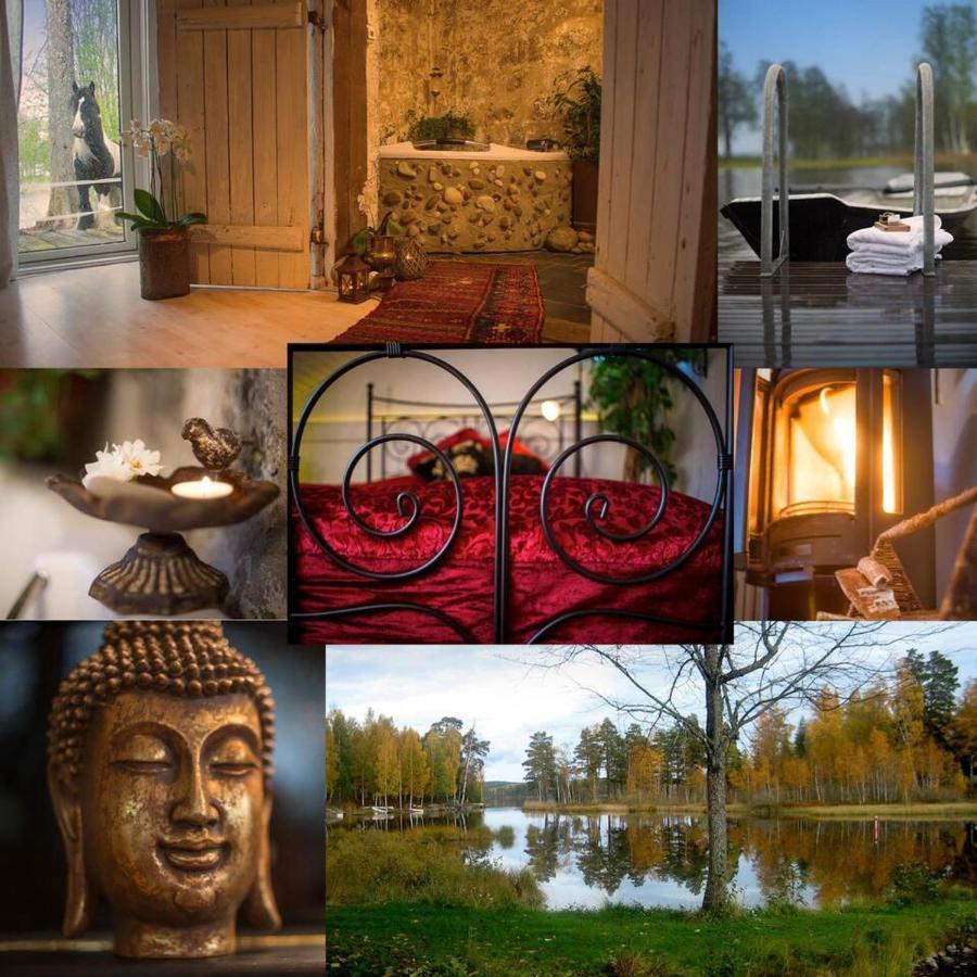 Romantic Spa Villa With Fireplace By The Lake Stjarnsund Exteriör bild